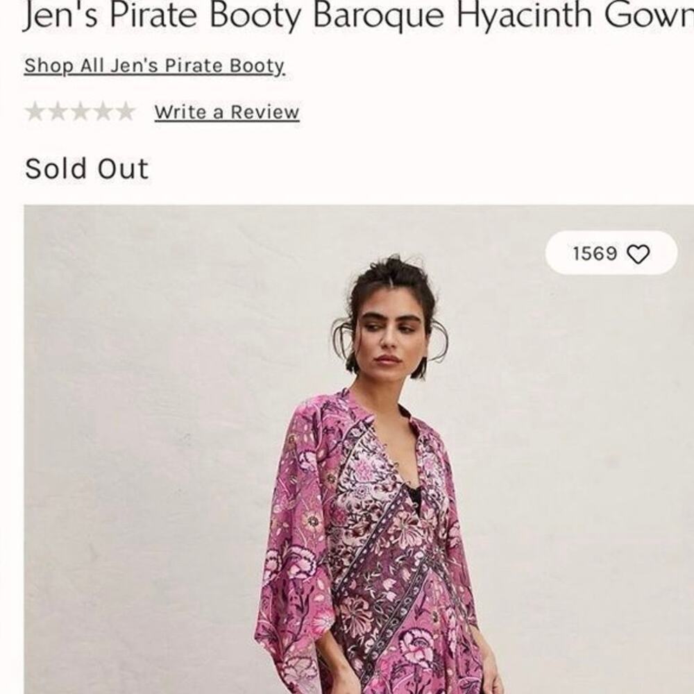 FREE PEOPLE Jen's Pirate Booty Baroque Hyacinth Maxi Size L New w/o Tag $289 SOO - Picture 6 of 12